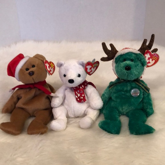 Ty Holiday Bears Set of 3 - Picture 1 of 4